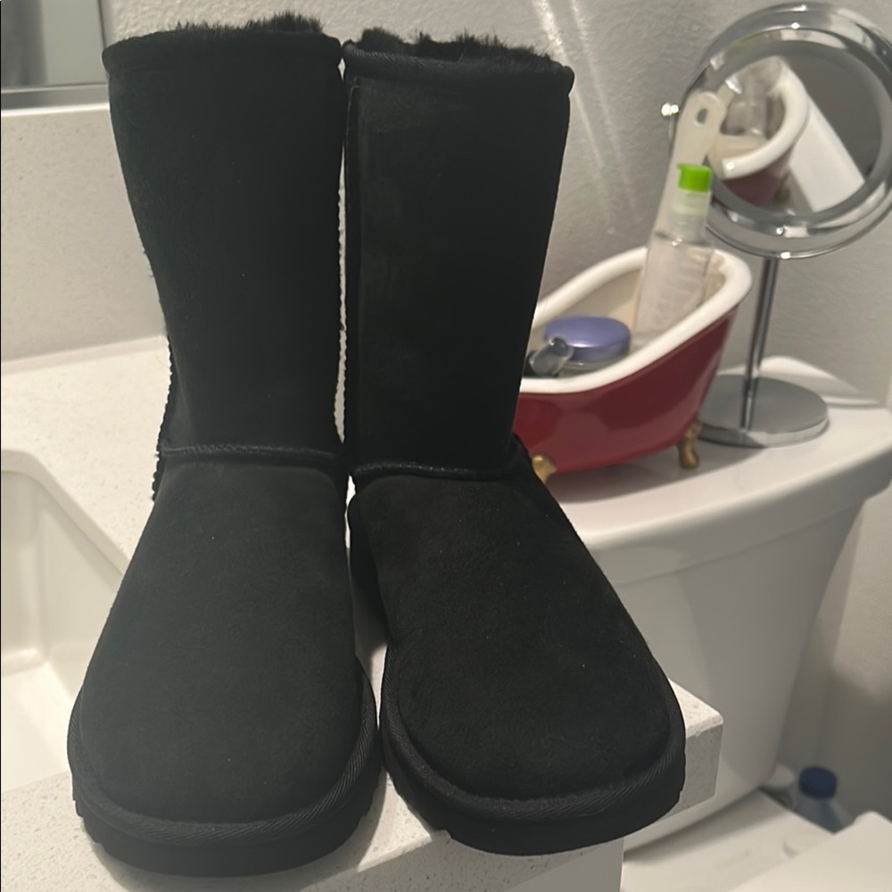 UGG Black Ankle Boots with Cozy Lining